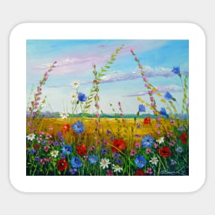 Field in summer flowers Sticker